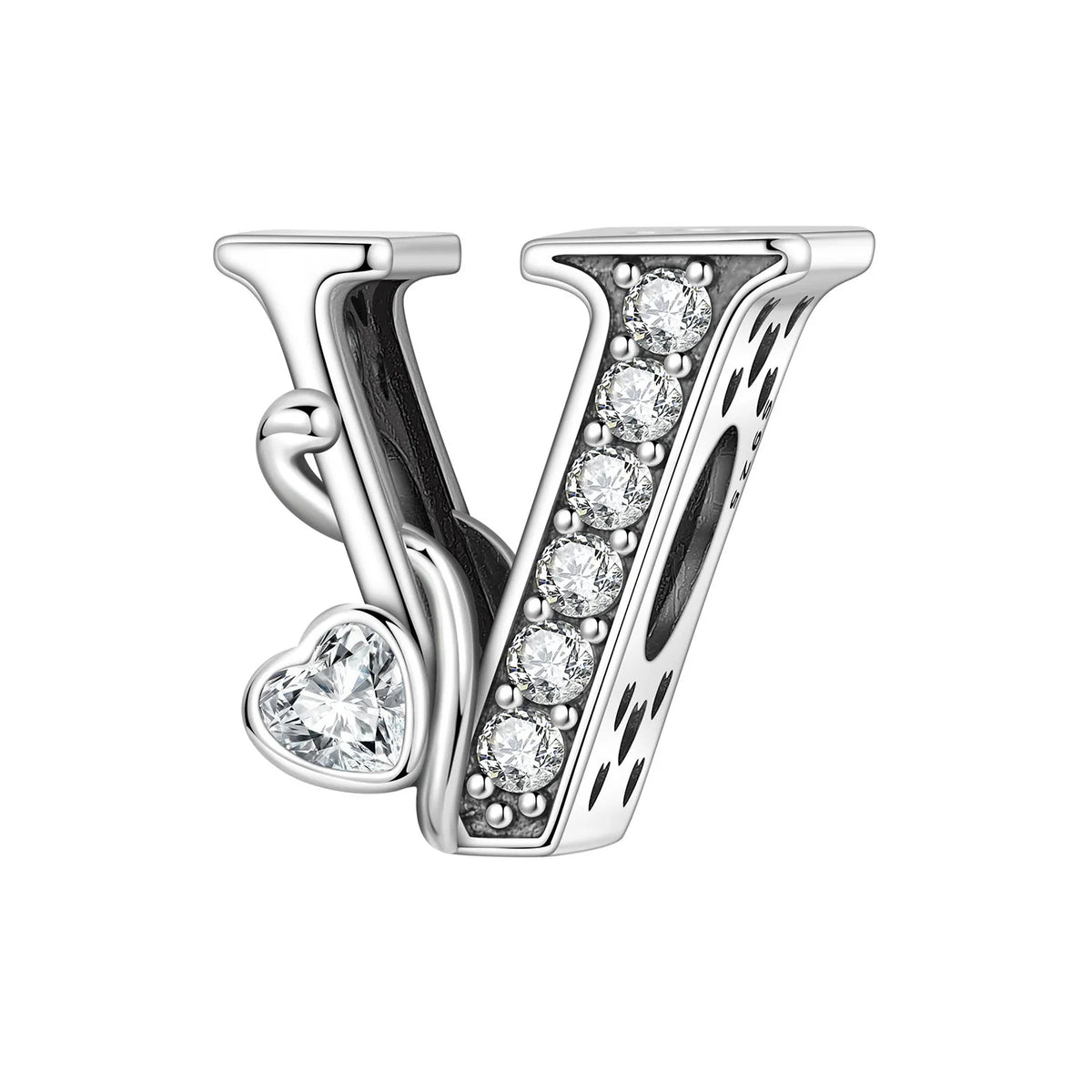 Silver Scroll Alphabet Charm