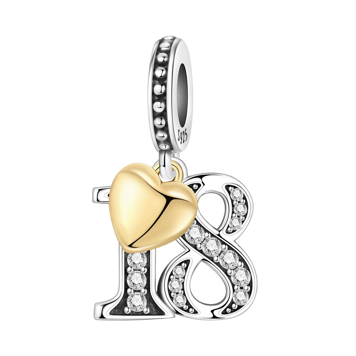 Zircon Letter Dangle Bead
