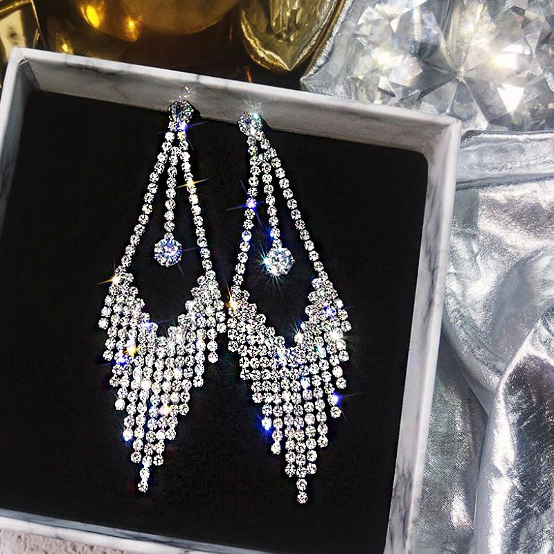 Crystal Vine Drop Earrings