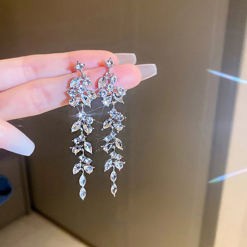 Crystal Vine Drop Earrings