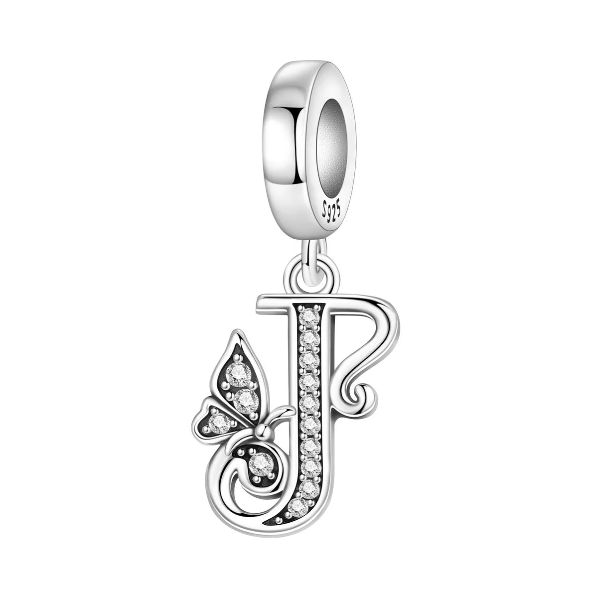 Zircon Letter Dangle Bead
