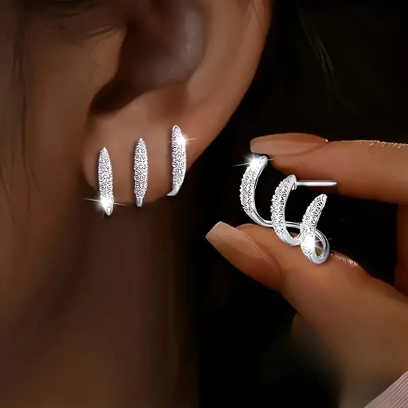 Silver Claw Crystal Earrings