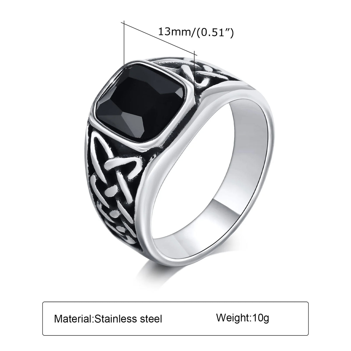 Vintage Black Stone Signet Ring