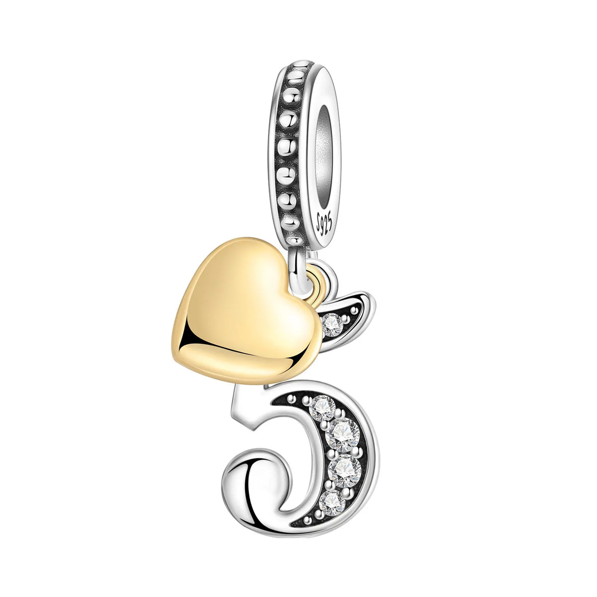 Zircon Butterfly Letter Charm