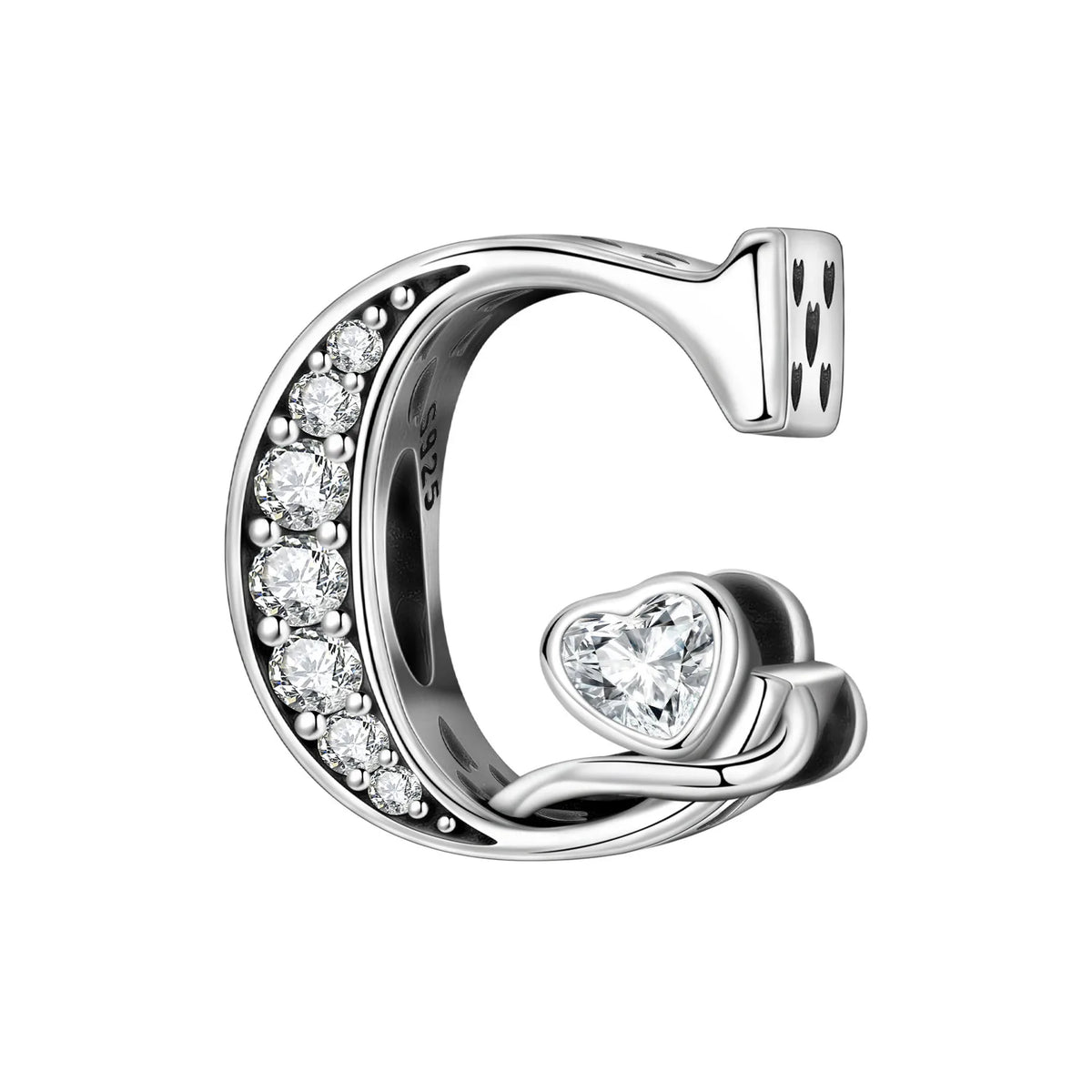 Silver Scroll Alphabet Charm