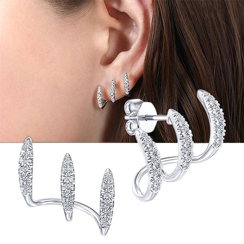 Silver Claw Crystal Earrings