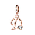 Silver Heart Initial Charm
