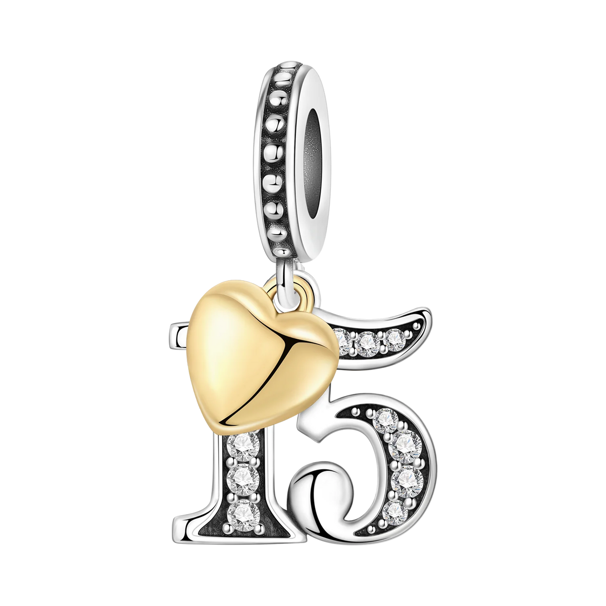Zircon Letter Dangle Bead
