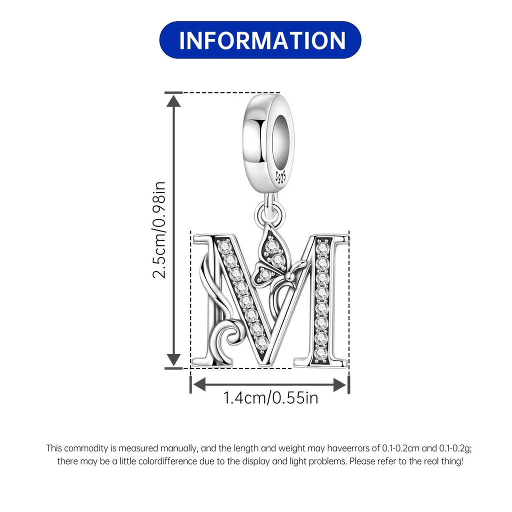 Zircon Letter Dangle Bead