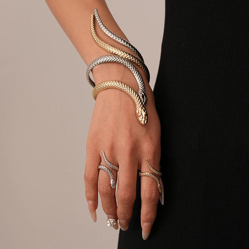Coiled Serpent Cuff Set