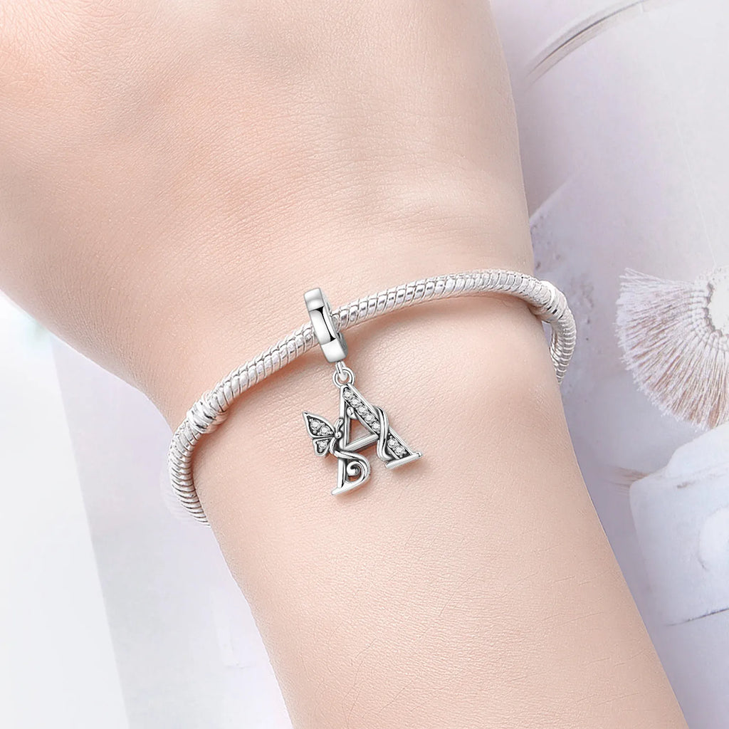 Zircon Butterfly Letter Charm