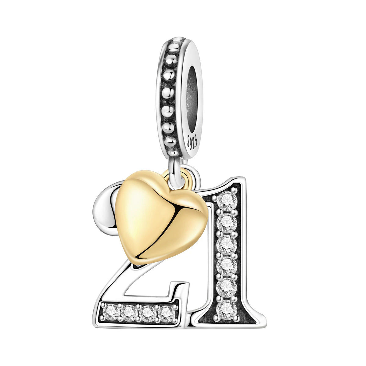 Zircon Letter Dangle Bead