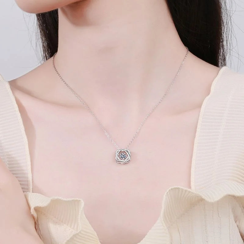 Moissanite Knot Pendant Necklace