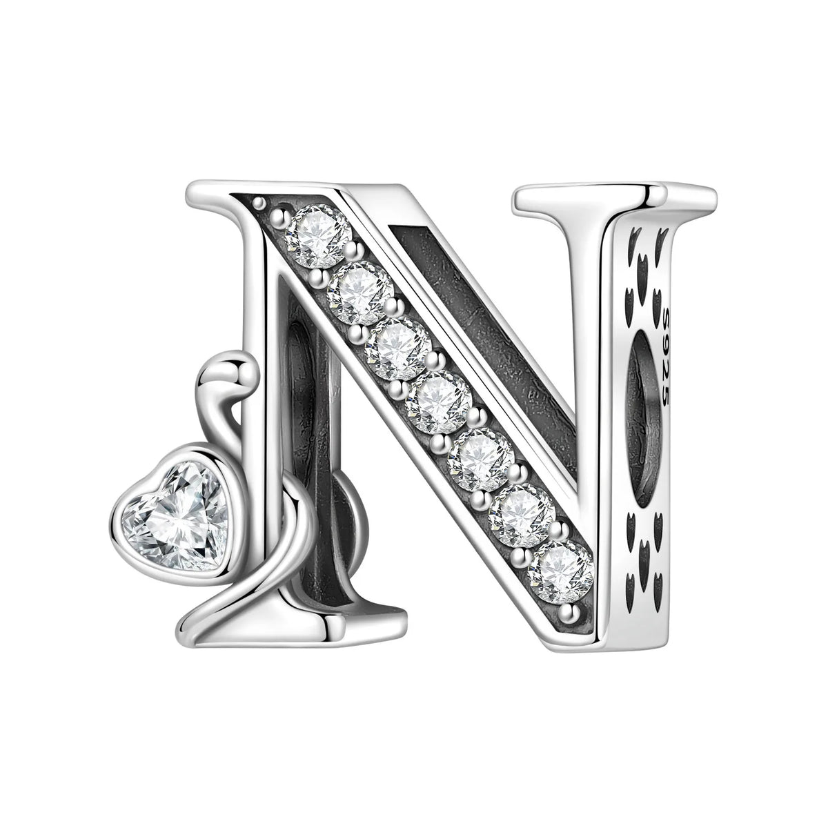 Silver Scroll Alphabet Charm