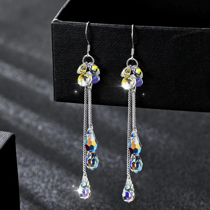 Crystal Vine Drop Earrings