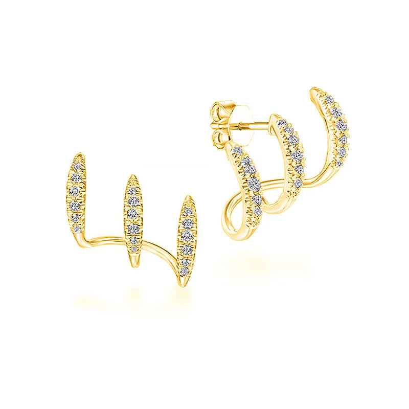 Silver Claw Crystal Earrings