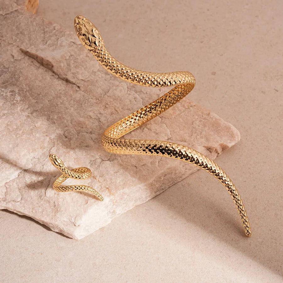 Coiled Serpent Cuff Set
