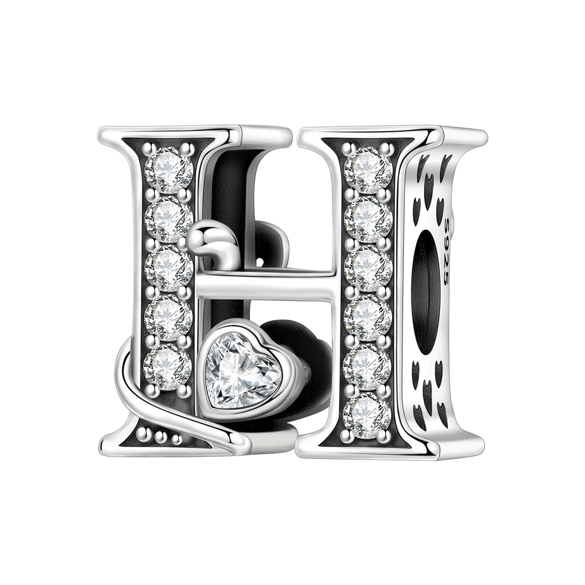 Silver Scroll Alphabet Charm
