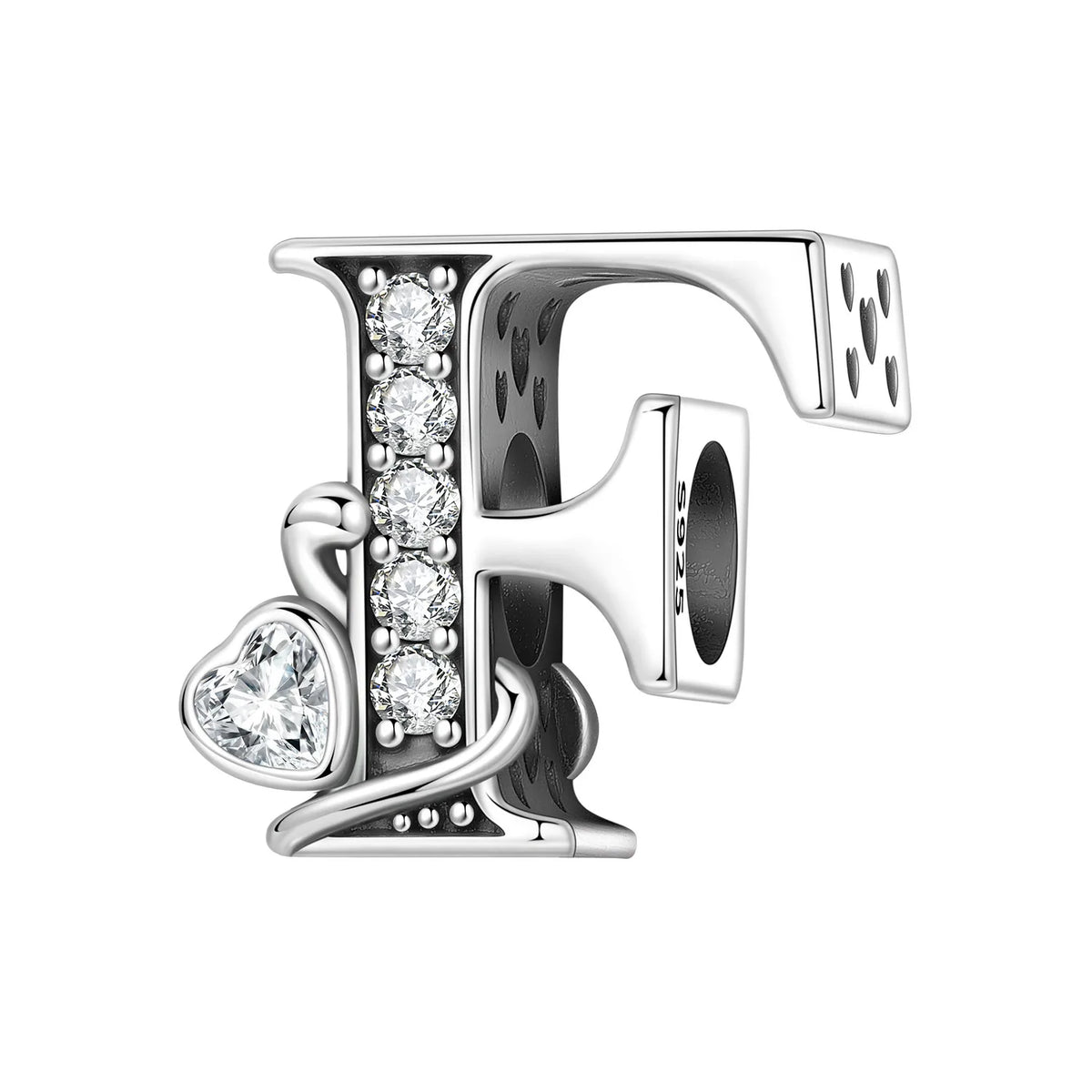 Silver Scroll Alphabet Charm