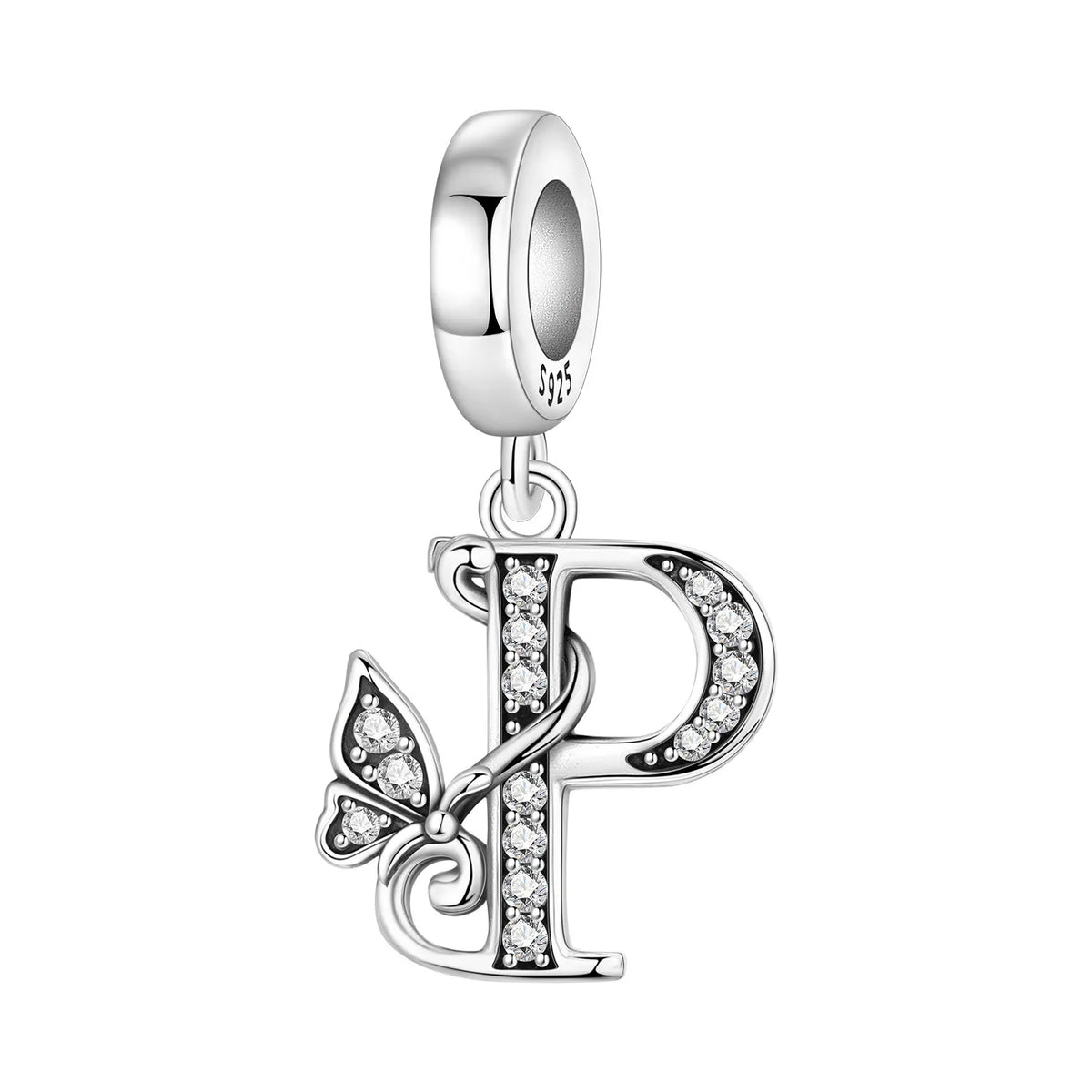 Zircon Letter Dangle Bead