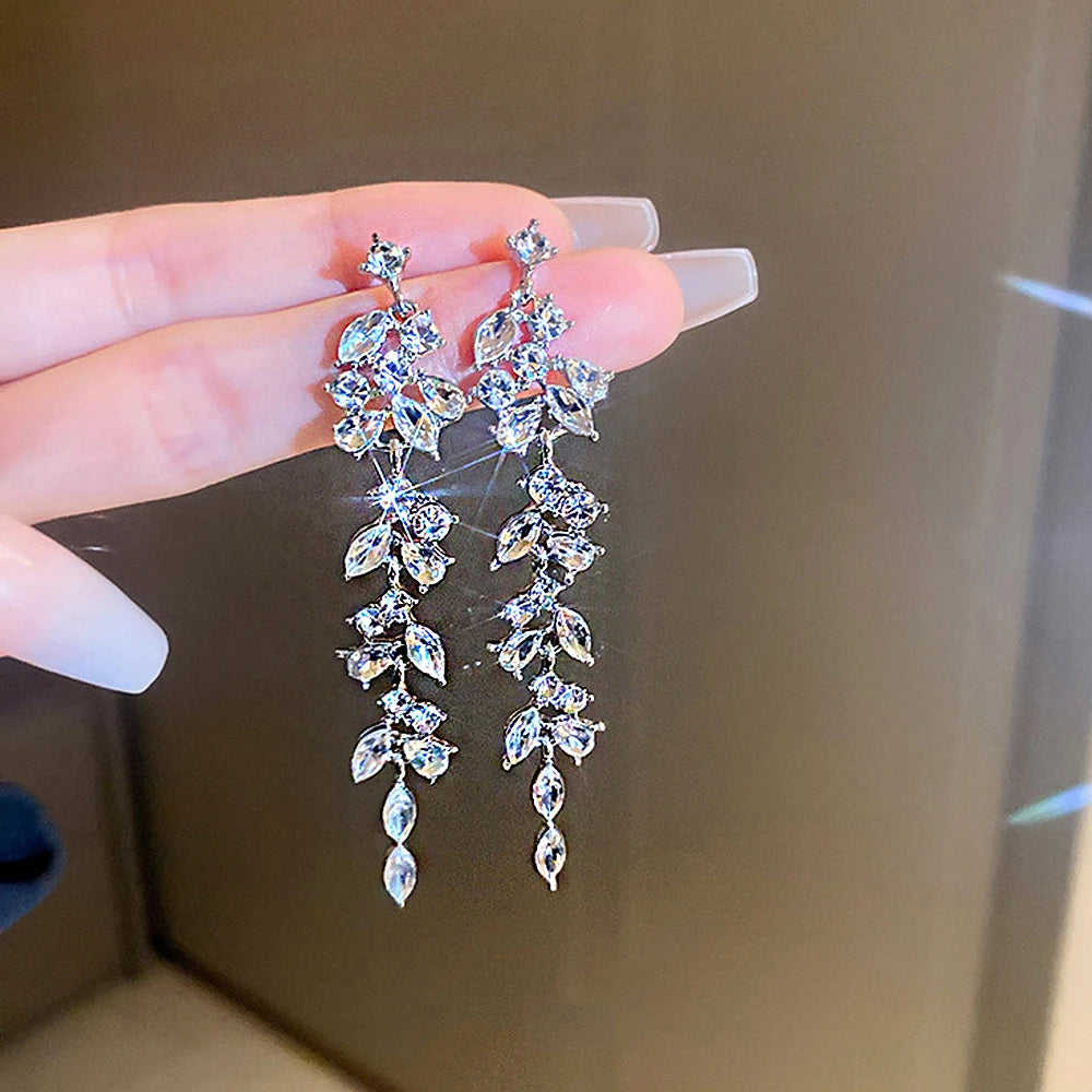 Crystal Vine Drop Earrings