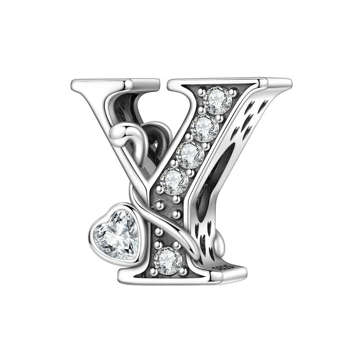 Silver Scroll Alphabet Charm
