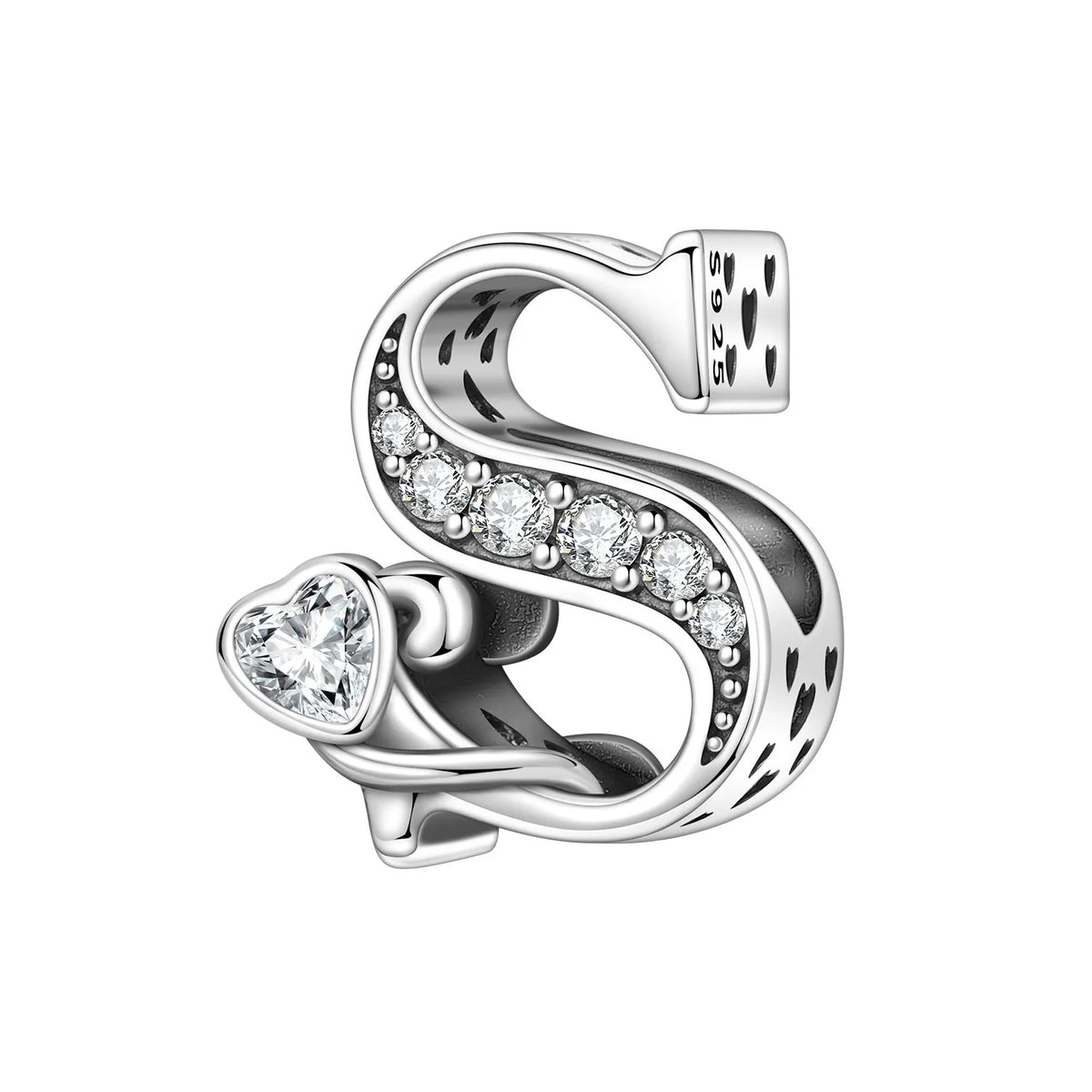 Silver Scroll Alphabet Charm