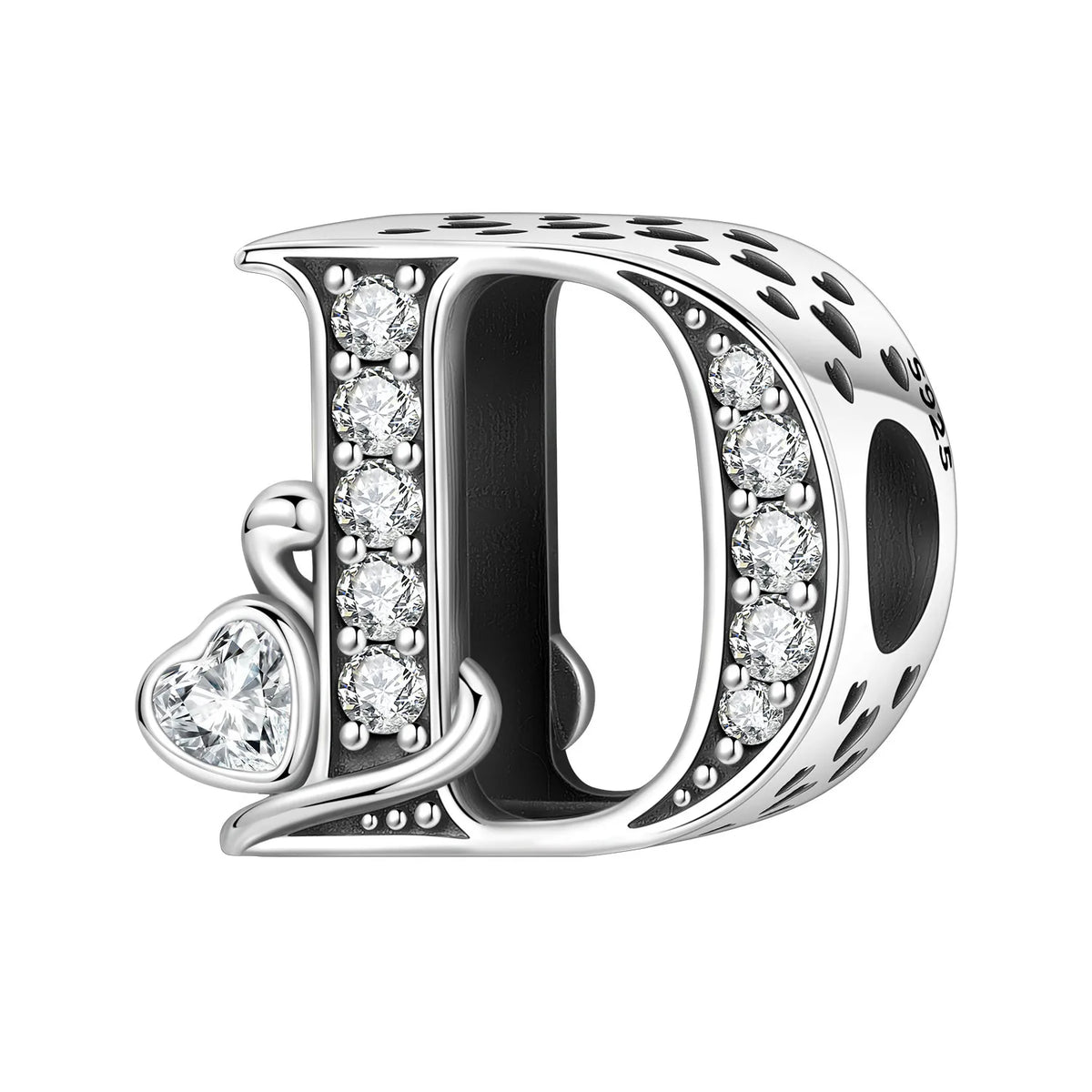 Silver Scroll Alphabet Charm
