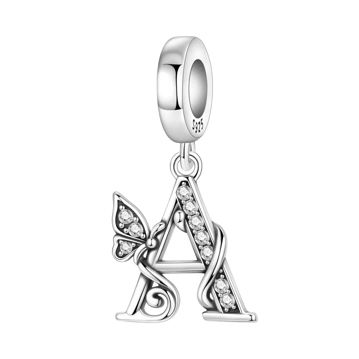 Zircon Letter Dangle Bead