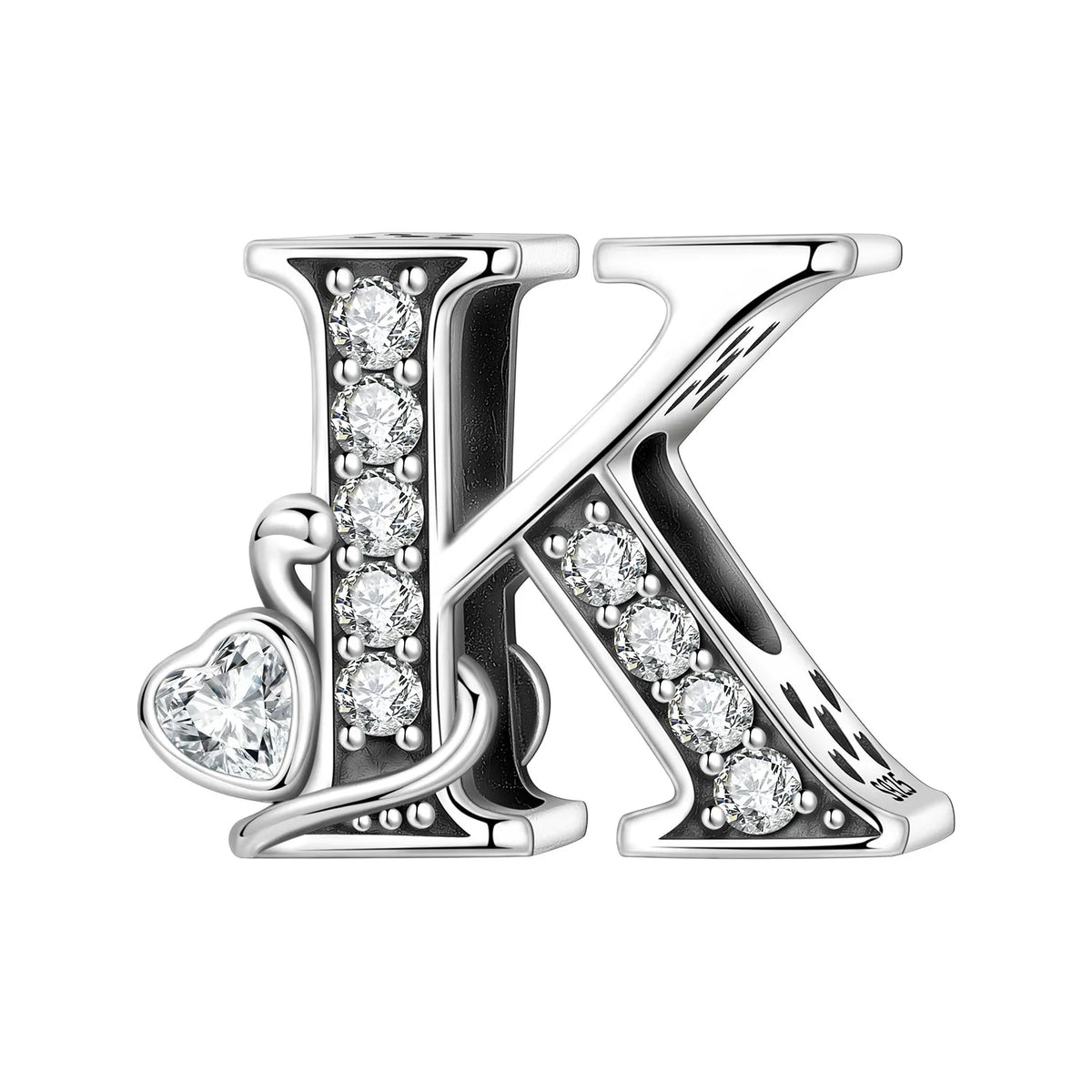 Silver Scroll Alphabet Charm