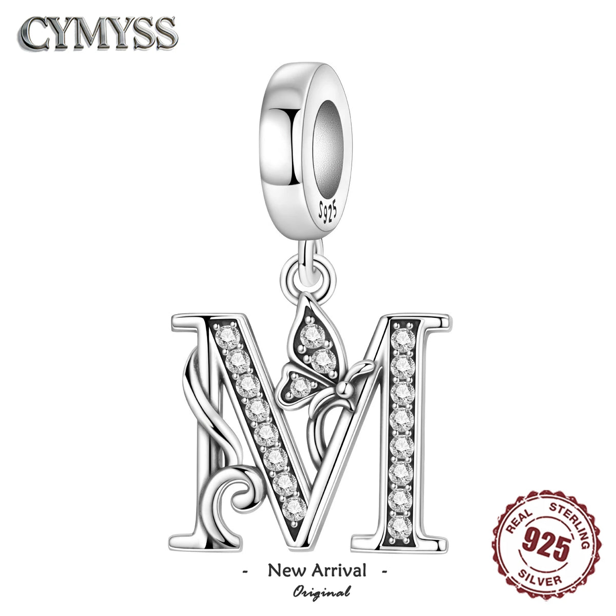 Zircon Letter Dangle Bead