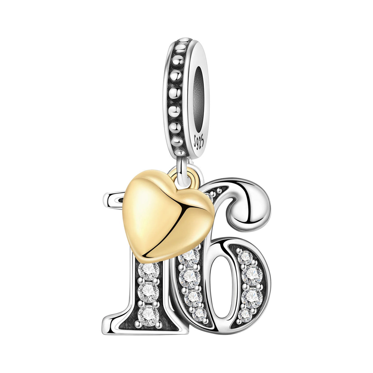 Zircon Letter Dangle Bead