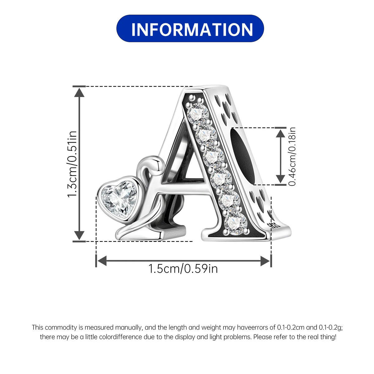 Silver Scroll Alphabet Charm